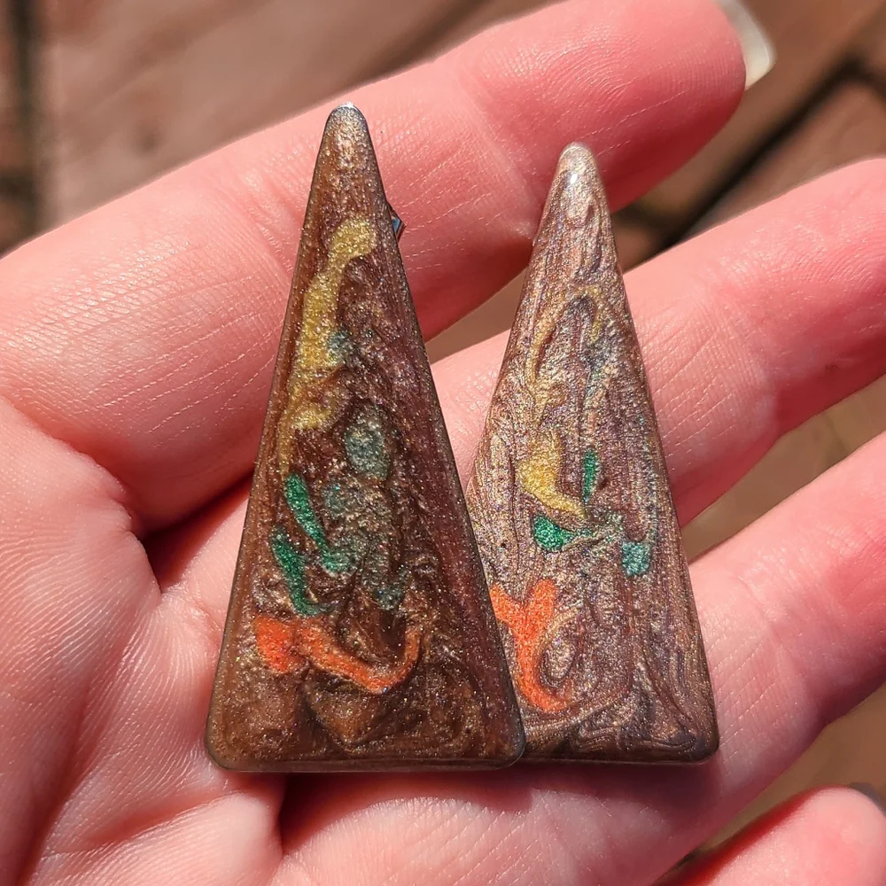 Vintage Multicolor Triangle Earrings